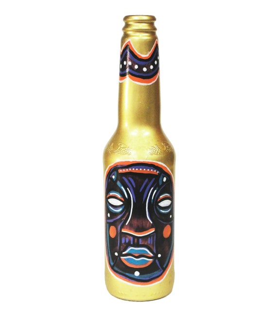 Bottle NO. 64 - Original Mixed Media illustration on Beer Bottle