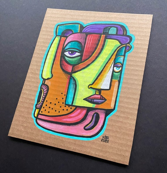 Divider - Original Posca Marker Illustration on Cardboard - 8