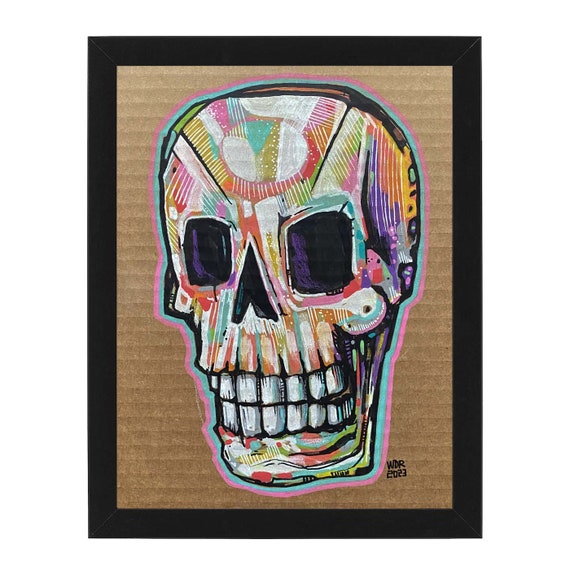 Skuller - Original Posca Marker Illustration on Cardboard - 8" x 10" - Original Artwork