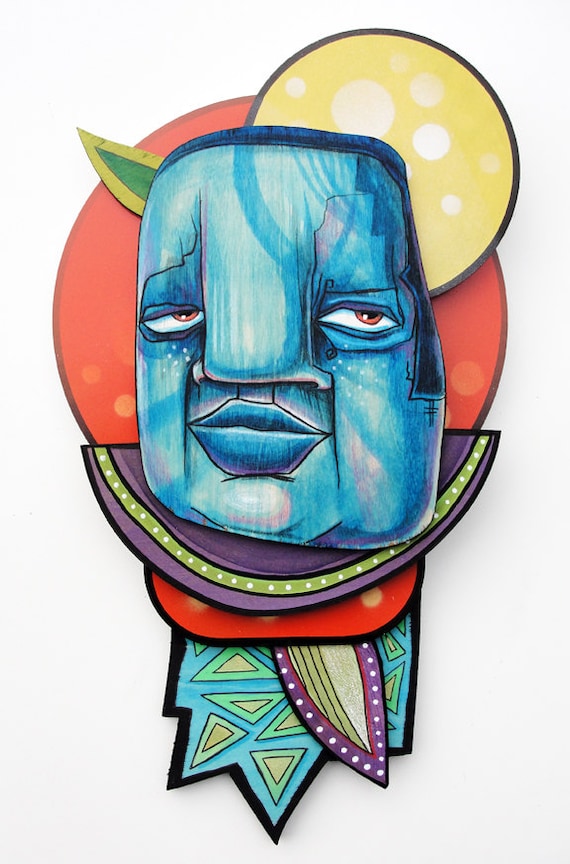 Nanu Nanu  - Original Layered Mixed Media Artwork - 2011