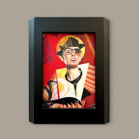 Show Stopper - Original 5" x 7" Collage framed