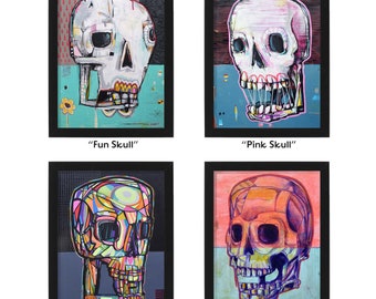 Skull Prints - Skull Study Series - Signed Poster Print Framed