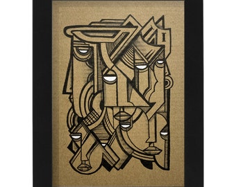 Tested Subjects  - Original Ink Illustration on Cardboard - 5&quot; x 7&quot; - Original Artwork