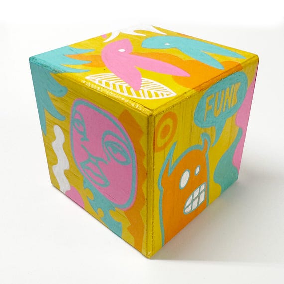 Funk Totem Part No. 665 - Original Mixed Media Block - Vol. 25