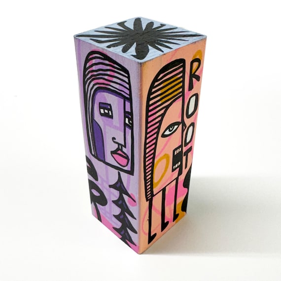 Funk Totem Part No. 663 - Original Mixed Media Block - Vol. 25