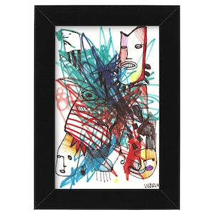 Boom Boom - Collaboration with my son Jazper - Original Illustration on Bristol 4&quot;x6&quot;