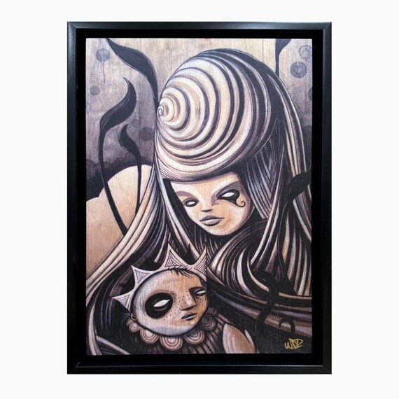 Nuturing the New King -  8x12 Print on Wood - Framed - Signed and Ready to Hang