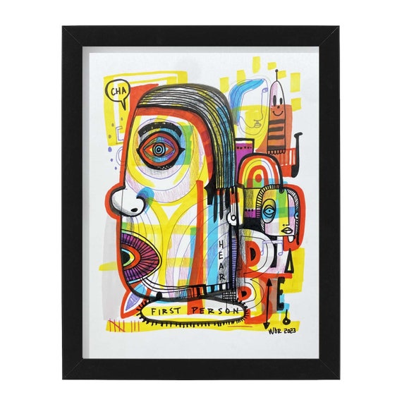 Cha - Original mixed media Illustration on Bristol - 8" x 10" - Original Artwork