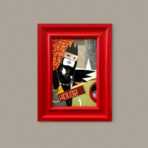 House Music - Original 4" x 6" Collage framed