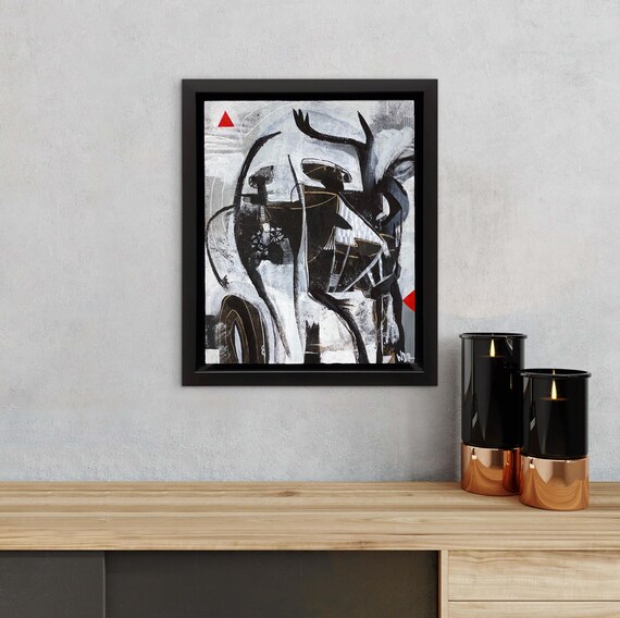 Into Branches - Original mixed-media painting on wood panel - 10x12