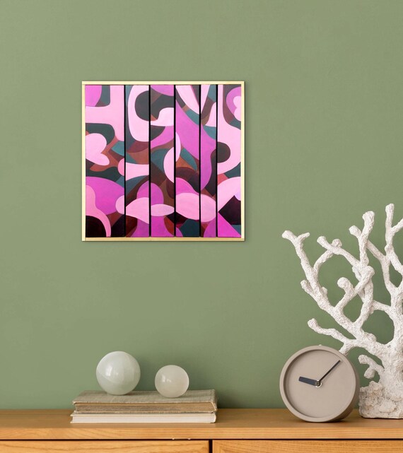 Love Letters - Original Painting on wood slats - 10" x 10"