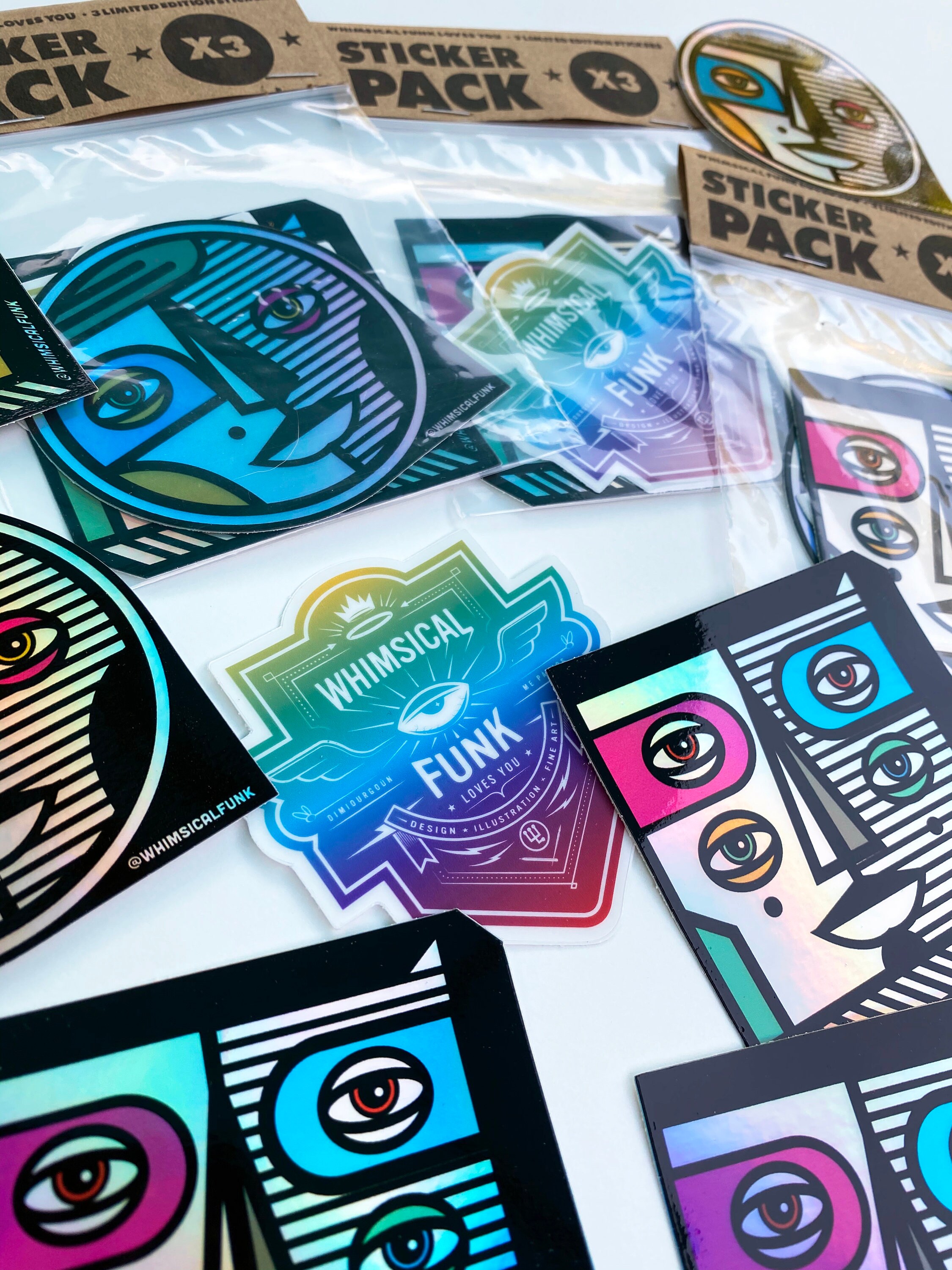 Holographic Stickers Pack # Europe Belle Epoque HANATABA Vintage Art Deco Styled Wall Laptop Large Vinyl Hologram Stickers