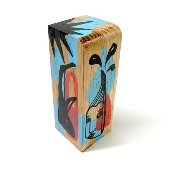 Funk Totem Part No. 587 - Original Mixed Media Block - Vol. 22