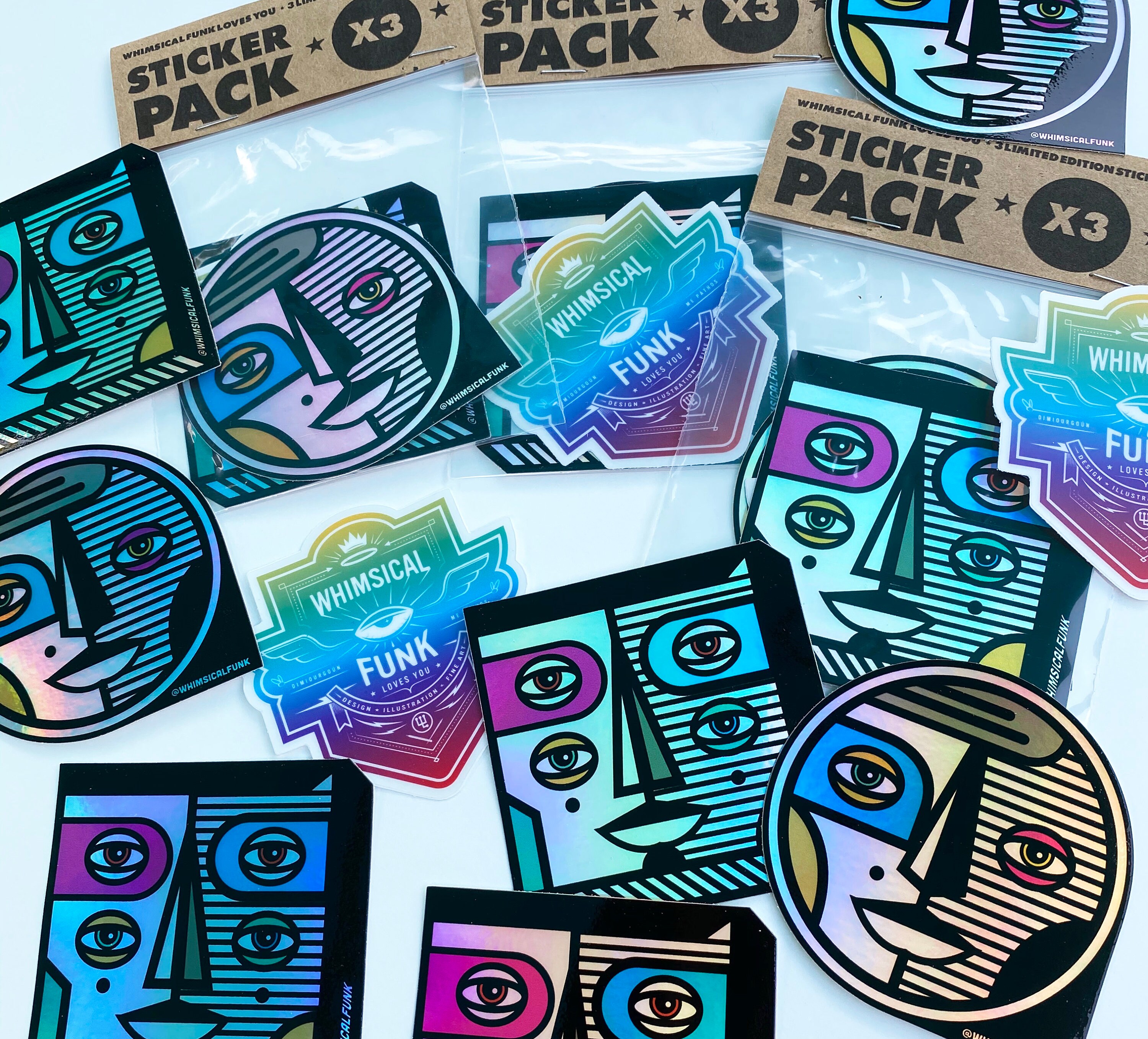 Holographic Sticker Pack 2 3 Vinyl Stickers Limited Edition