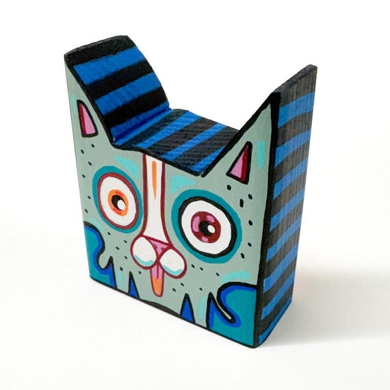 Funk Totem Part No. 607 - Original Mixed Media Block - Vol. 23