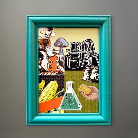 GM Oh No - Original 5" x 7" Collage framed