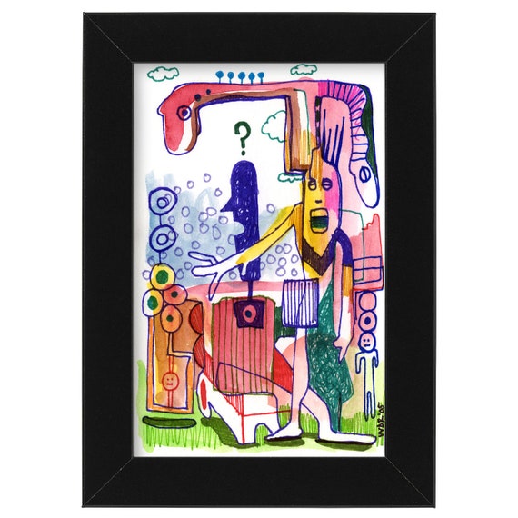 Snakes in my Head - Original Illustration on Bristol - 4" x 6"