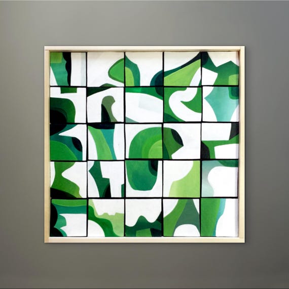 Hiding Skull - Original Painting on Wood - Framed - 10" x 10"