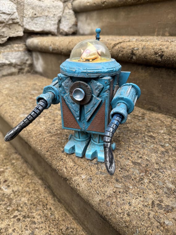 Cycloptic Optic Bot - Original Mixed Media Sculpture