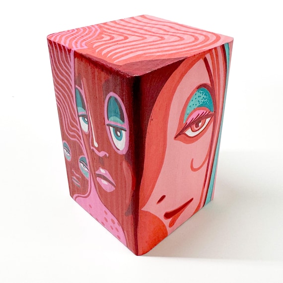 Funk Totem Part No. 666 - Original Mixed Media Block - Vol. 25