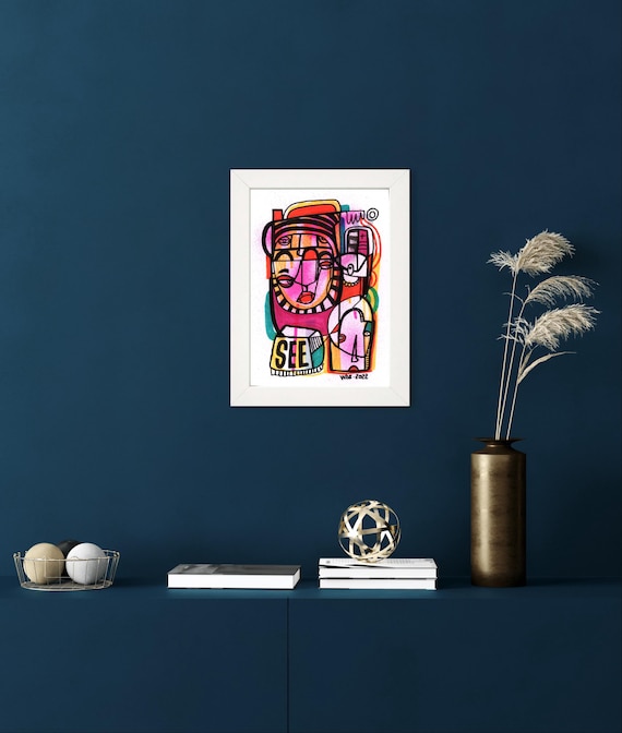 See Plus - Original 5"x7" Mixed Media Drawing