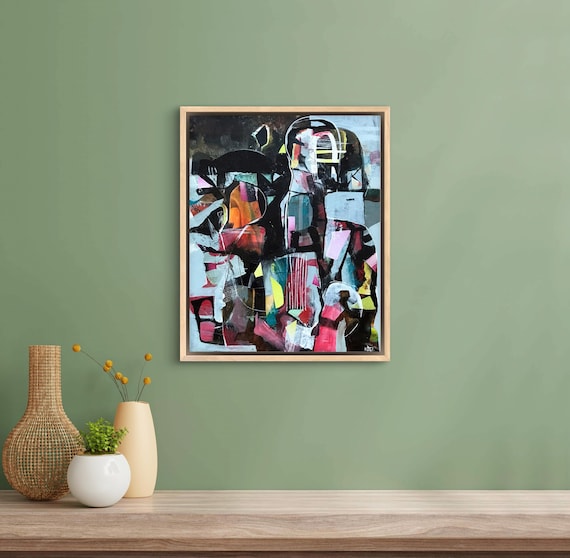 Eclipse Shadow Man - Original mixed media on Canvas - 20" x 24"