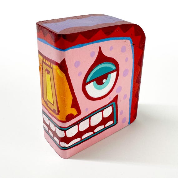 Funk Totem Part No. 662 - Original Mixed Media Block - Vol. 25