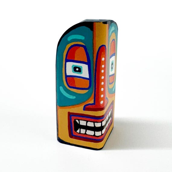 Funk Totem Part No. 653 - Original Mixed Media Block - Vol. 25