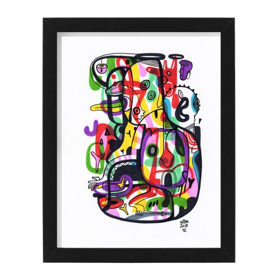 Jaya Joy - Original mixed media Illustration on Bristol - 8" x 10" - Original Artwork