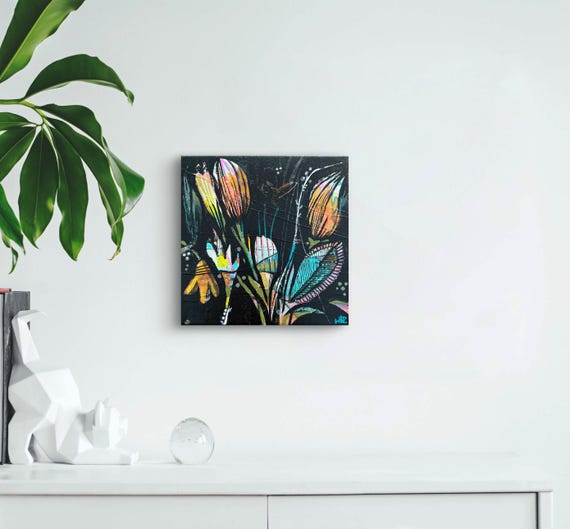 Dark Flower - Original 8x8 Painting