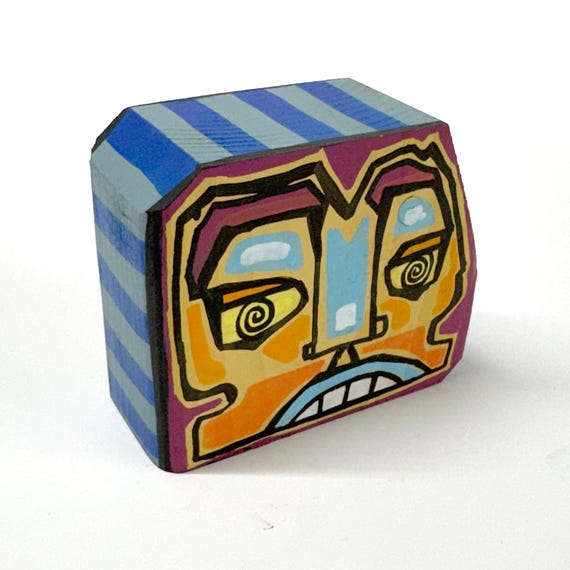 Funk Totem Part No. 601 - Original Mixed Media Block - Vol. 23