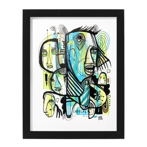 LaDecal - Original mixed media Illustration on Paper - 8&quot; x 10&quot;