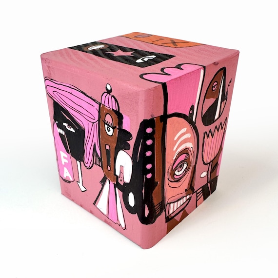Funk Totem Part No. 690 - Original Mixed Media Block - Vol. 26