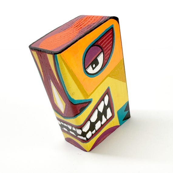 Funk Totem Part No. 641 - Original Mixed Media Block - Vol. 24