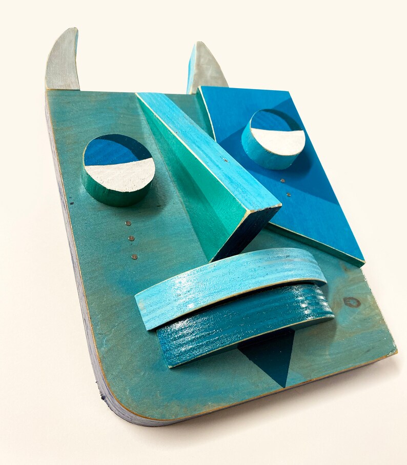 Original Mixed Media Wall Sculpture Blue Devil May Cry