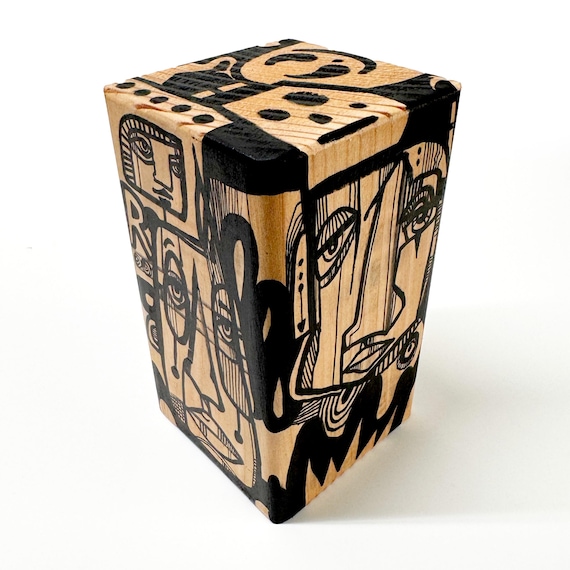 Funk Totem Part No. 667 - Original Mixed Media Block - Vol. 25