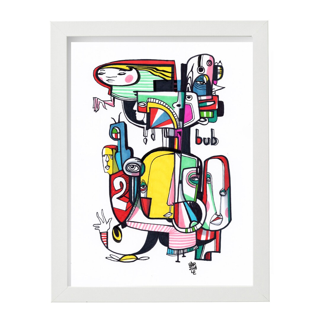 BUB - Original Mixed Media Illustration on Bristol - 8