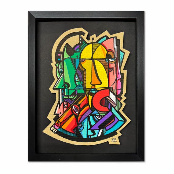 C-See - Original mixed media Illustration on cardboard - 12" x 16"