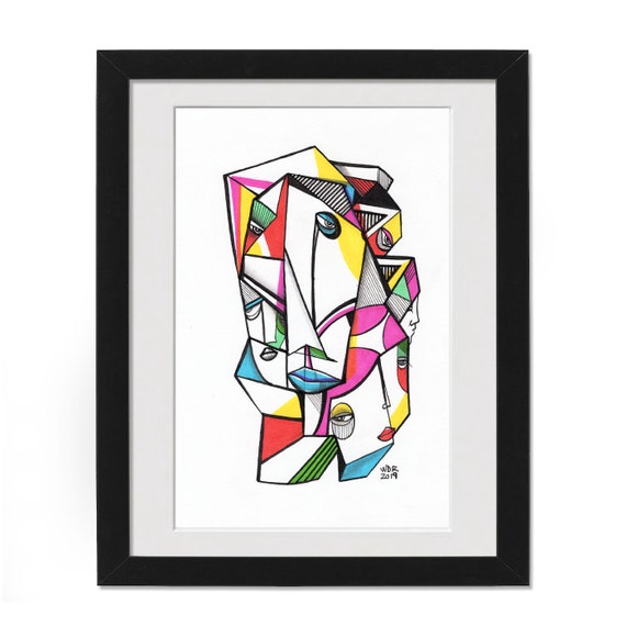 Fangular - Original mixed media Illustration on Bristol - 6" x 9"