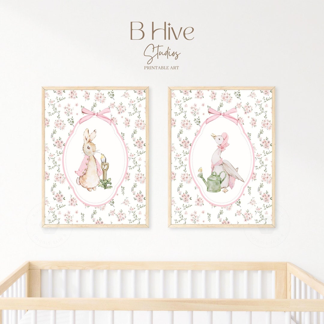 Peter Rabbit Nursery Art Prints, Beatrix Potter, Vintage Art, Girls ...