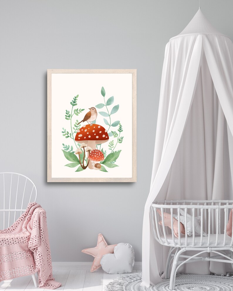 Vintage Nursery Art Botanical Children's Art Woodland Etsy