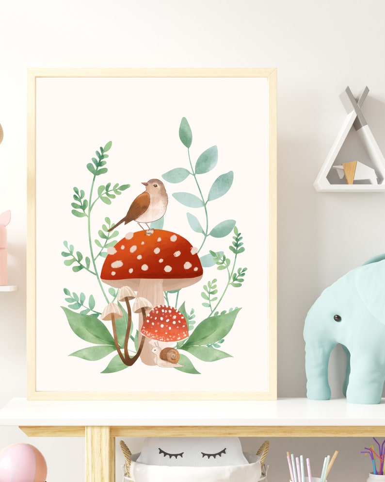 Vintage Nursery Art Botanical Children's Art Woodland Etsy