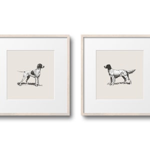 犬のアートセット、ヴィンテージイラスト、男の子の保育園のアートプリント、印刷可能なアート