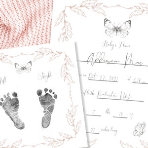 Vintage Style Newborn Birth Stats, Birth Announcement, Baby Stats Printable Nursery Art
