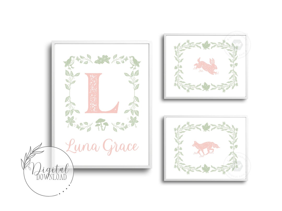 Vintage Nursery Art, Gallery Wall Art, Cottagecore Nursery Art