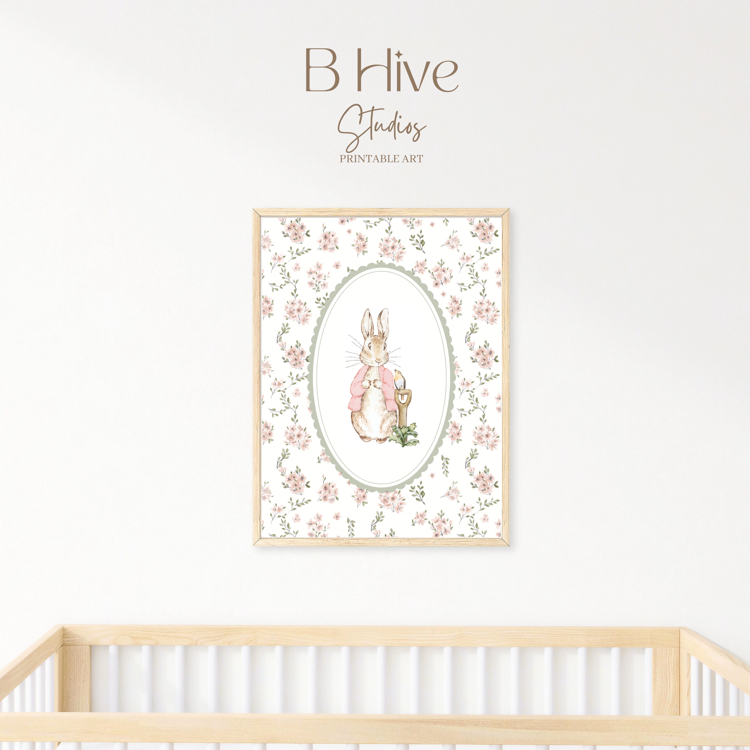 Peter Rabbit Nursery Art Print, Pink Peter Rabbit, Beatrix Potter ...