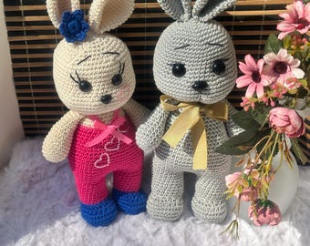 Gestrickter Hase, 28-29 cm, Amigurumi, Handarbeit