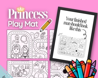 Kids activity printable, kids activity table, kids activity sheets, kids activity ideas, Table Activity, Play Mat, Princess Activity