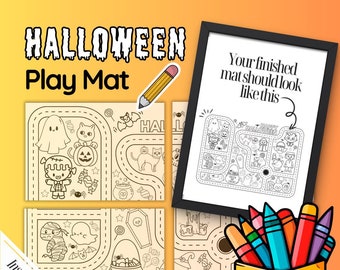 Kids activity printable, kids activity table, kids activity sheets, kids activity ideas, Table Activity, Play Mat, Halloween Activity