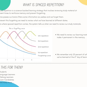 Spaced Repetition Revision Planner Active Recall Retrieval Practice Template University Study School Student Academic Exam Google Sheets image 3